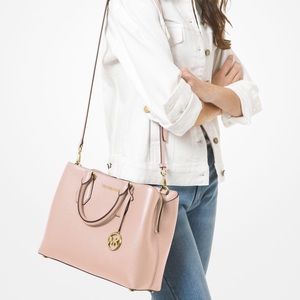 💖MICHAEL KORS💖 Camille Satchel Purse Pebbled Pink💖